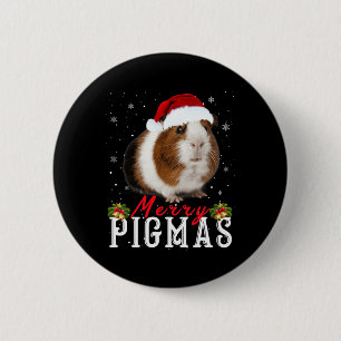 Merry Pigmas Gesicht Maske Spaß Guinea Pig Christm Button
