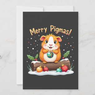 Merry Pigmas Guinea Pig Weihnachten Weihnachten Einladung