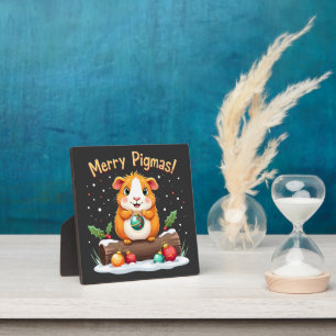 Merry Pigmas Guinea Pig Weihnachten Weihnachten Fotoplatte