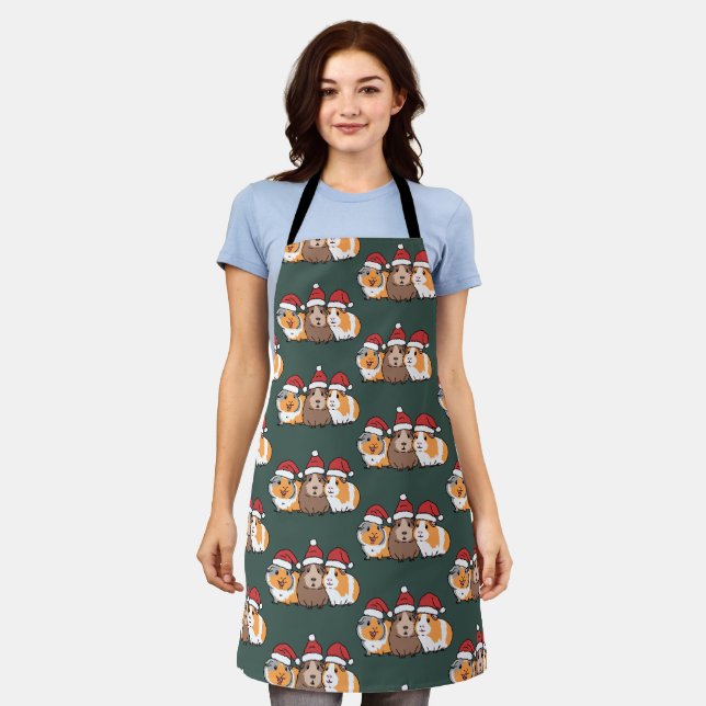 Merry Pigmas Guinea Schwein Weihnachtsvieh Lover Schürze (Getragen)