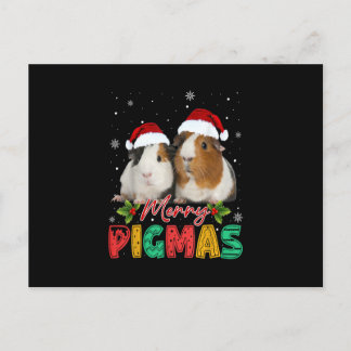 Merry Pigmas Guinea Schweinchen mit Weihnachtsmann Postkarte