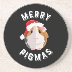 Merry Pigmas Niedliche und lustige Guinea Weihnach Getränkeuntersetzer
