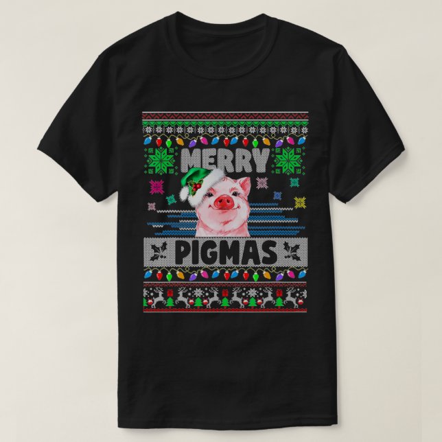 Merry Pigmas Pig Christmas  Women Farmers Love Gif T-Shirt (Design vorne)