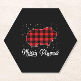 Merry Pigmas Red Kariert Guinea Pig Weihnachtsgesc Untersetzer