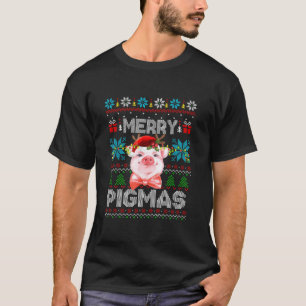 Merry Pigmas Santa Reindeer Pig Bauer Weihnachten T-Shirt
