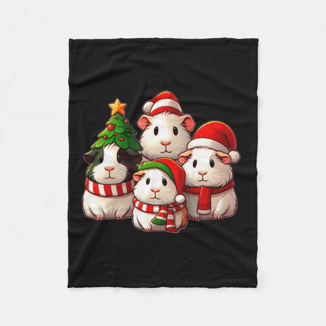 Merry Pigmas Weihnachten Guinea Schweinezucht Fleecedecke (Vorderseite)