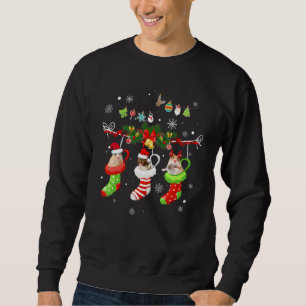 Merry Pigmas Weihnachtssocken Guinea Pig Santa Xma Sweatshirt