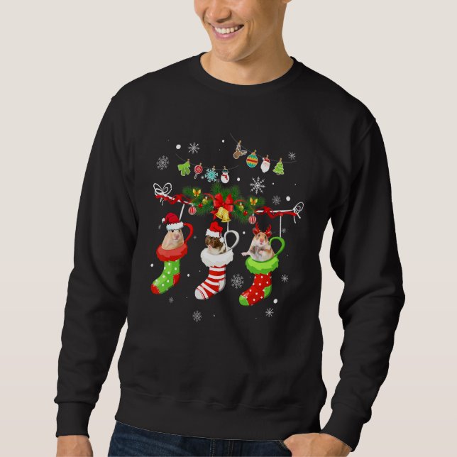 Merry Pigmas Weihnachtssocken Guinea Pig Santa Xma Sweatshirt (Vorderseite)