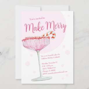 Merry Pink Champagne Feiertag Einladung