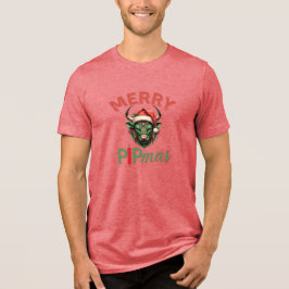 Merry PIPmas Trading Bull Christmas Design – Funny Tri-Blend Shirt