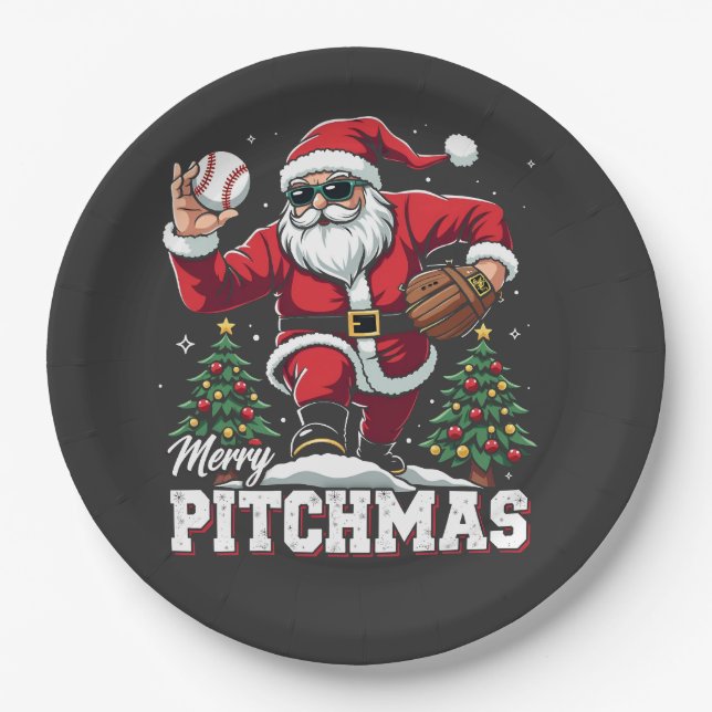 Merry Pitchmas Weihnachten Weihnachten Weihnachten Pappteller (Vorderseite)