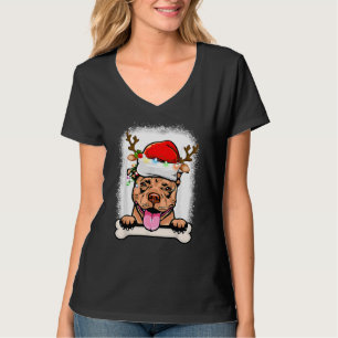 Merry Pitmas Pitbull Santa Claus Dog T-Shirt