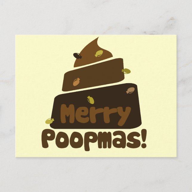 Merry POOPmas Feiertagspostkarte (Vorderseite)