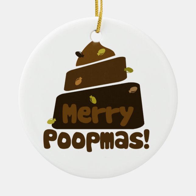 Merry POOPmas Keramik Ornament (Vorne)