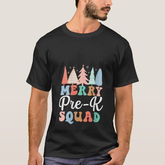 Merry Pre K Squad PreK Lehrer Vorschullehrer Chri T-Shirt (Vorderseite)