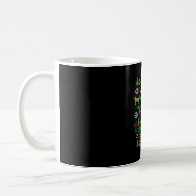 Merry Pugging Weihnachts-Mops Kaffeetasse (Links)