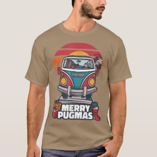 Merry Pugmas 2022 Weihnachten Mops Ugly Weihnachte T-Shirt