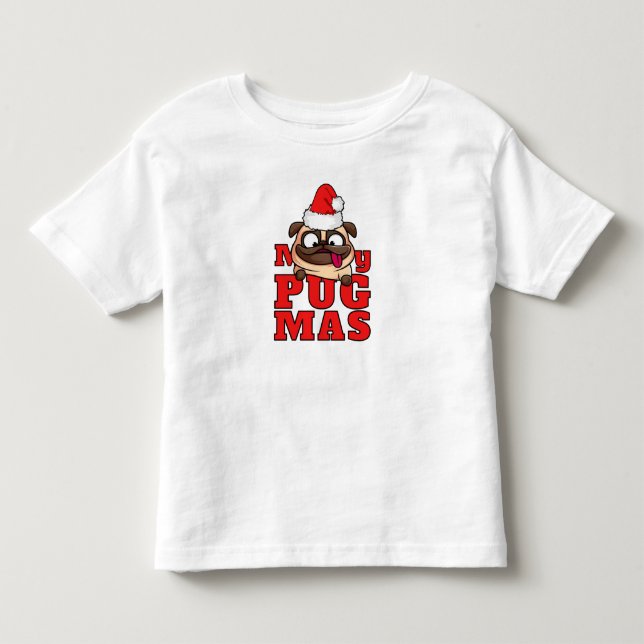 Merry Pugmas Niedlich Santa Mops Kleinkind T - Shi T-shirt (Vorderseite)
