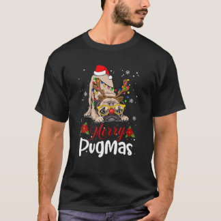 Merry Pugmas Niedlicher Mops Xmas Pajamas Dog Love T-Shirt
