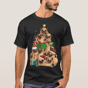 Merry Pugmas Tree Mops Weihnachten Mops T-Shirt