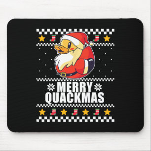 Merry Quackmas Christmas Duck Santa Claus Meme Mousepad
