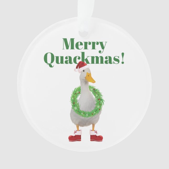 Merry Quackmas Santa Duck Acryl Ornament (Vorderseite)