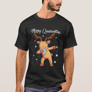 Merry Quarantine Christmas 2020 Dabbing Reindeer T-Shirt