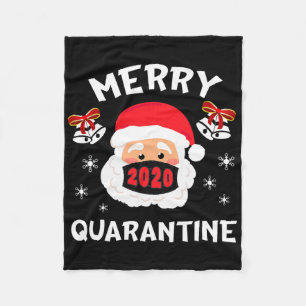 Merry Quarantine Christmas Funny Santa Pajama Fami Fleecedecke