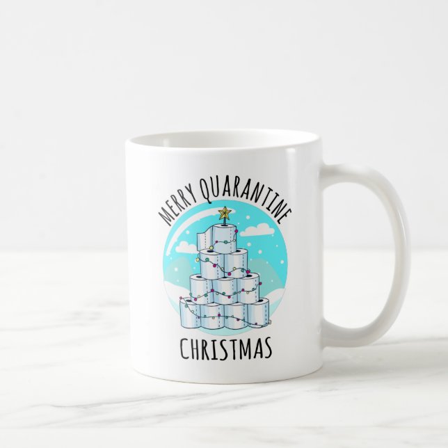Merry Quarantine Christmas Tree Toilettenpapier Kaffeetasse (Rechts)