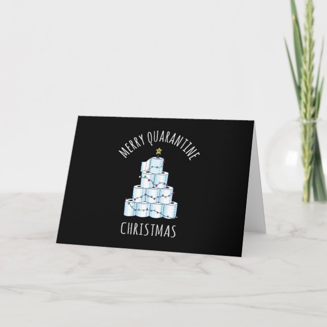 Merry Quarantine Christmas Tree Toilettenpapier Karte (Vorderseite)