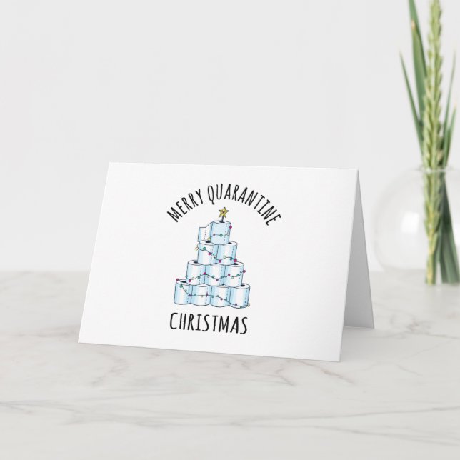 Merry Quarantine Christmas Tree Toilettenpapier Karte (Vorderseite)