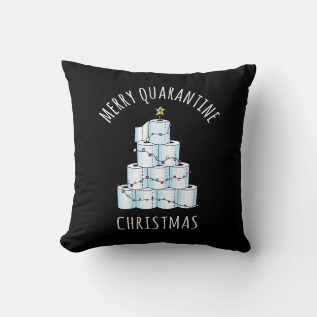 Merry Quarantine Christmas Tree Toilettenpapier Kissen (Vorderseite)