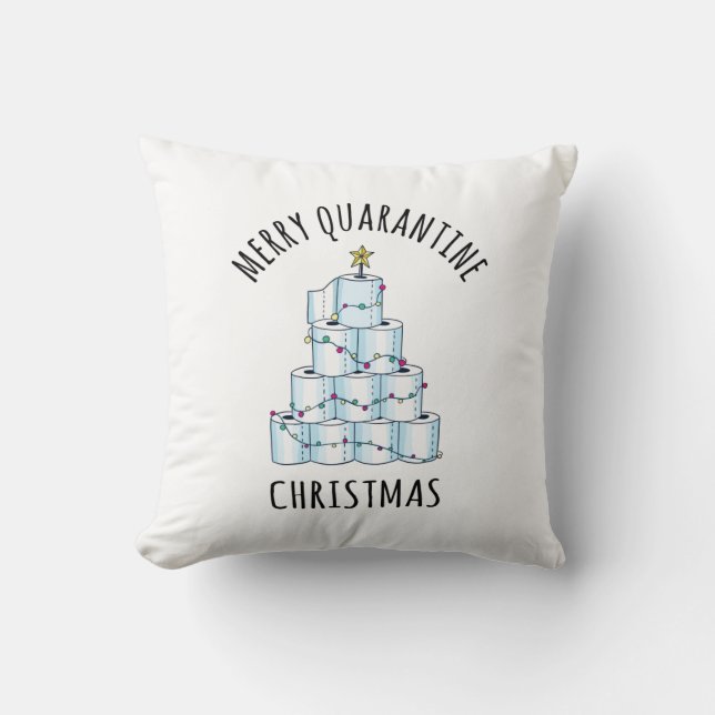 Merry Quarantine Christmas Tree Toilettenpapier Kissen (Vorderseite)
