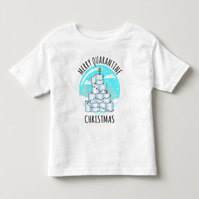 Merry Quarantine Christmas Tree Toilettenpapier Kleinkind T-shirt (Vorderseite)