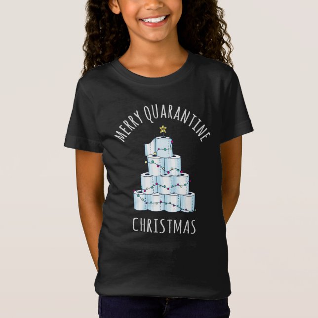 Merry Quarantine Christmas Tree Toilettenpapier T-Shirt (Vorderseite)