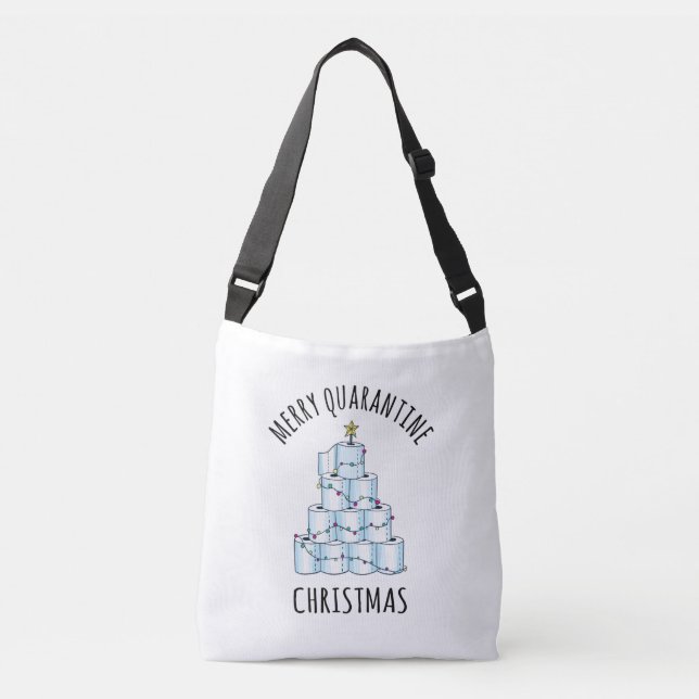 Merry Quarantine Christmas Tree Toilettenpapier Tragetaschen Mit Langen Trägern (Vorderseite)