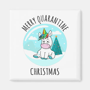 Merry Quarantine Christmas Unicorn Magnet