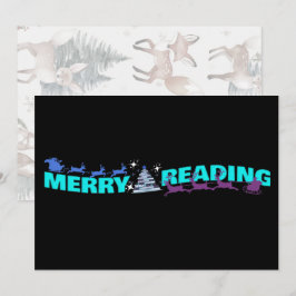 Merry Reading Wavy Text Typografy Rentier Einladung
