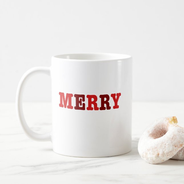 Merry Red Christmas Coffee Tasse (Mit Donut)