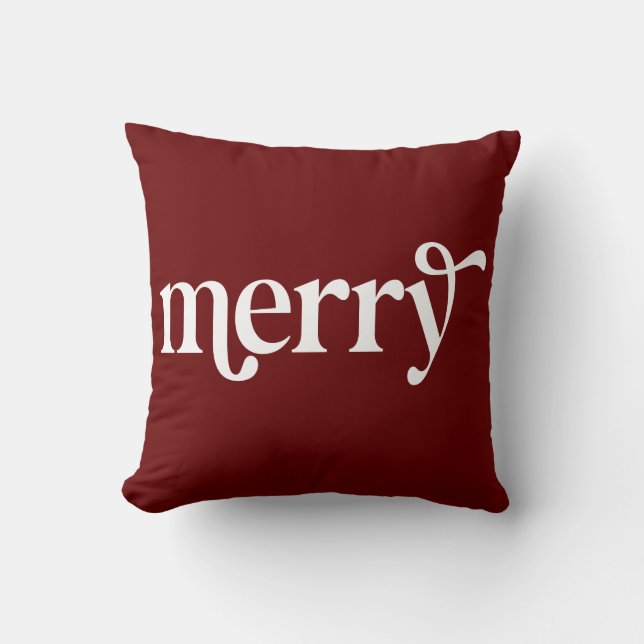 Merry Red Christmas Holiday Kissen (Vorderseite)