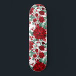 Merry Red Poinsettia Blume Ivy Blätter Wasserfarbe Skateboard<br><div class="desc">Dieses festliche und schöne Muster ist perfekt für die Weihnachtszeit. Die Blume sind in leuchtendem Neonrot, Bordeaux und Salbei-Grün gehalten, die Efeu-Blätter und die Heiligen Beeren sind auf einem weißen Hintergrund zu sehen. Es ist elegant, modern, künstlerisch und hübsch, das perfekte Design für Winterzeit. Stilisieren Sie mit diesem einzigartigen Muster,...</div>