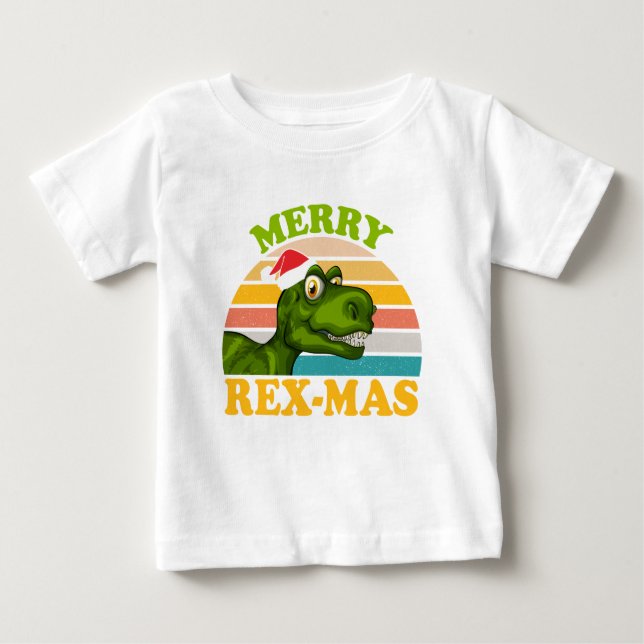 Merry Rex-mas Christmas Dinosaur Niedlich Dino Baby T-shirt (Vorderseite)