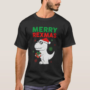 Merry Rexmas Santa Trex Dino Kleinkind Weihnachts- T-Shirt