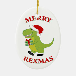 Merry Rexmas T-Res Dinosaurier-Design Keramikornament