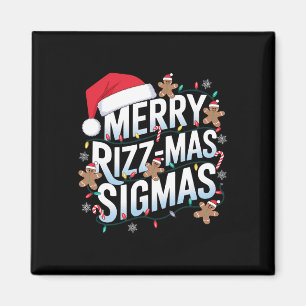 Merry Rizz Mas Sigmas Funny Alpha Christmas Santa Magnet