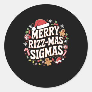 Merry Rizz Mas Sigmas Funny Meme Gen Alpha Santa C Runder Aufkleber