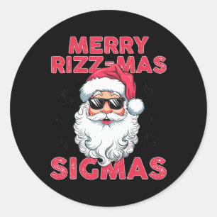 Merry Rizz Mas Sigmas Funny Weihnachten Runder Aufkleber