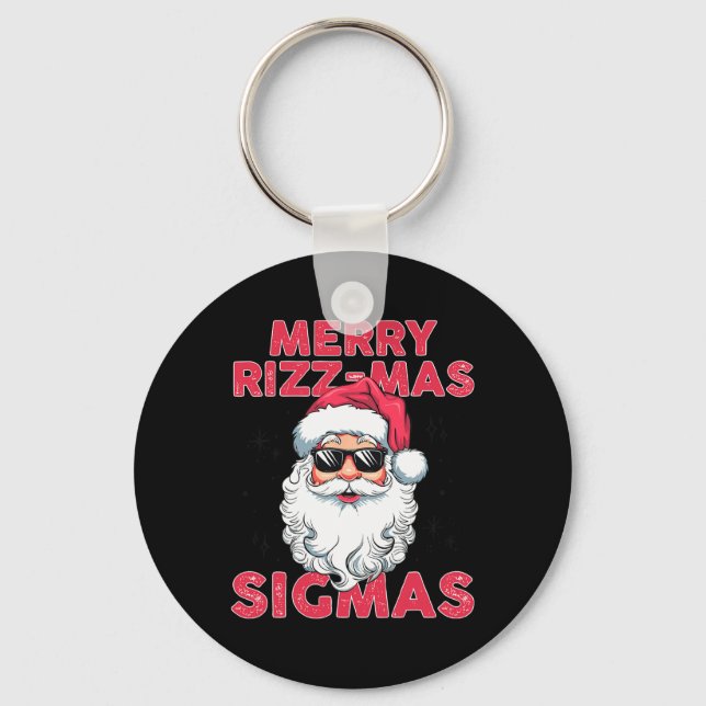 Merry Rizz Mas Sigmas Funny Weihnachten Schlüsselanhänger (Vorderseite)