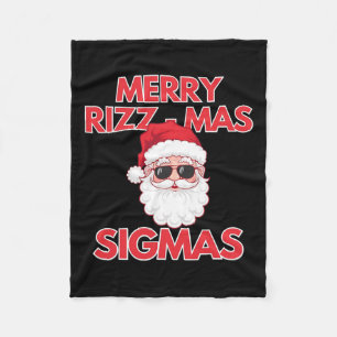 Merry Rizz Mas Sigmas Weihnachten Rizzmas Funny Sa Fleecedecke