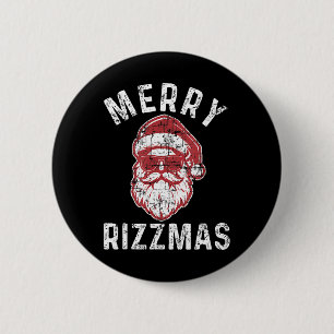 Merry Rizzmas Funny Santa Rizz Die Jahreszeit Rizz Button